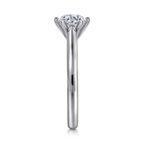 14K White Gold 6 Prong Round Diamond Engagement Ring