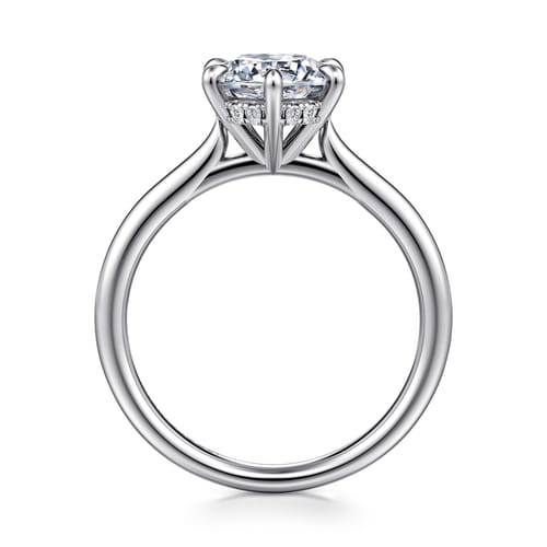 14K White Gold 6 Prong Round Solitaire Diamond Engagement Ring