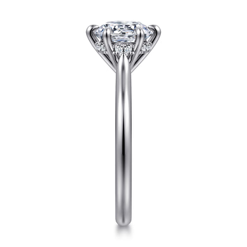 14K White Gold 6 Prong Round Solitaire Diamond Engagement Ring