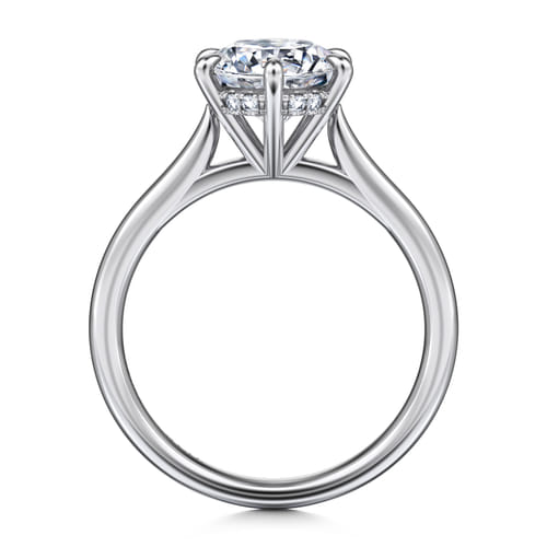 14K White Gold 6 Prong Round Solitaire Diamond Engagement Ring