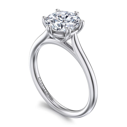 14K White Gold 6 Prong Round Solitaire Diamond Engagement Ring 14K White Gold 6 Prong Round Solitaire Diamond Engagement Ring