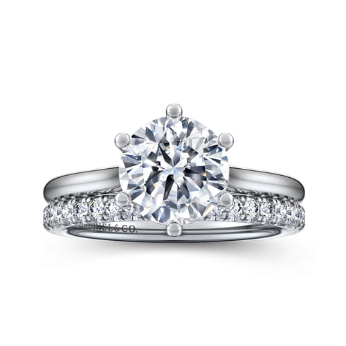 14K White Gold 6 Prong Round Solitaire Diamond Engagement Ring 14K White Gold 6 Prong Round Solitaire Diamond Engagement Ring