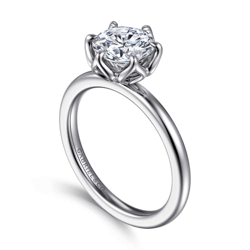 14K White Gold 6 Prong Round Solitaire Engagement Ring 14K White Gold 6 Prong Round Solitaire Engagement Ring