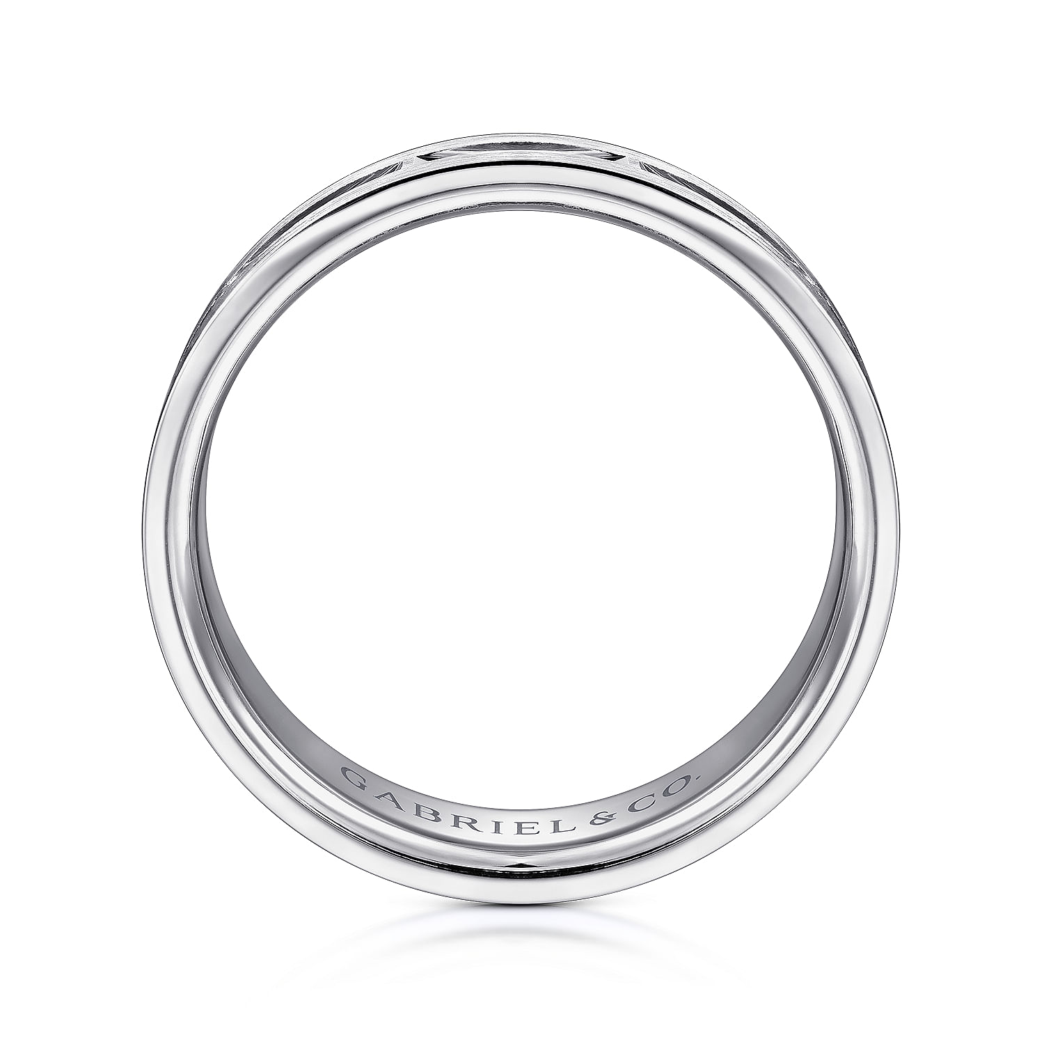 14K White Gold 6mm - Interwoven Men's Wedding Band in Brushed and Satin Finish