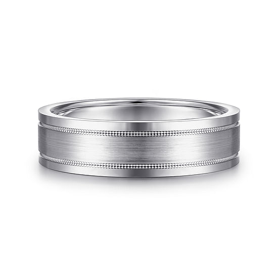 Gabriel - 14K White Gold 6mm - Men's Wedding Band in Satin Finish