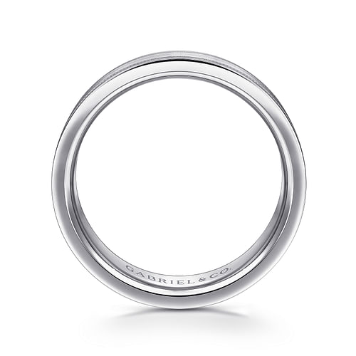 14K White Gold 6mm - Men's Wedding Band in Satin Finish