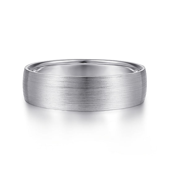 Gabriel - 14K White Gold 6mm - Men's Wedding Band in Satin Finish