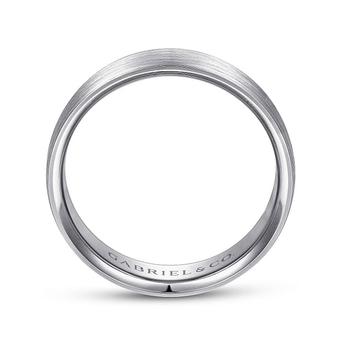 14K White Gold 6mm - Men's Wedding Band in Satin Finish