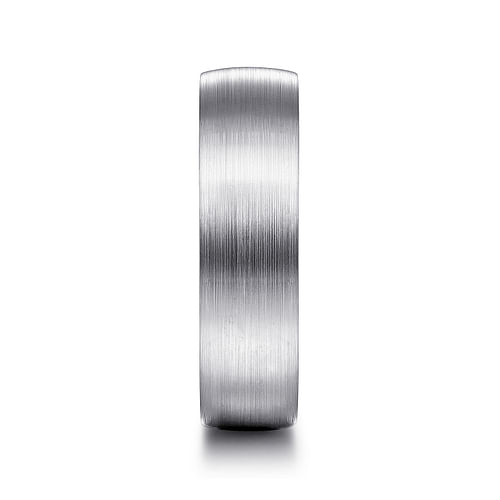 14K White Gold 6mm - Men's Wedding Band in Satin Finish