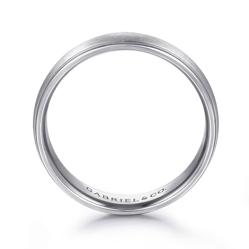 14K White Gold 6mm - Men's Wedding Band in Satin Finish