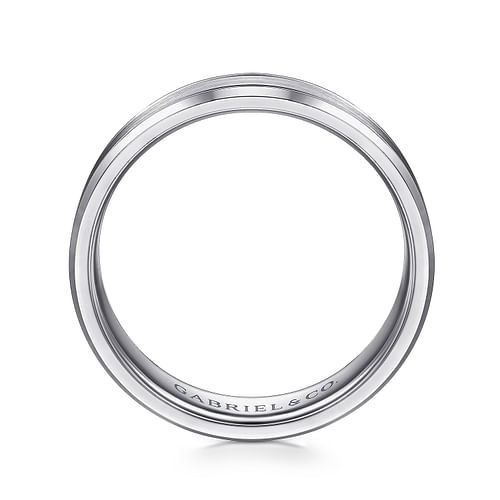 14K White Gold 6mm - Men's Wedding Band in Satin Finish