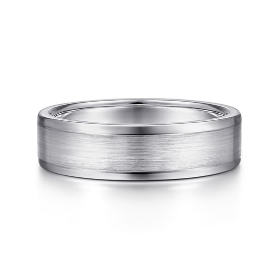 Gabriel - 14K White Gold 6mm - Men's Wedding Band in Satin Finish