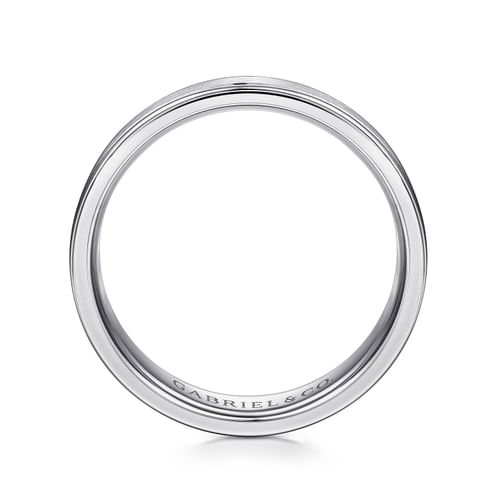 14K White Gold 6mm - Men's Wedding Band in Satin Finish