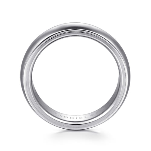 14K White Gold 6mm Mens Wedding Band in Sand Blast Finish