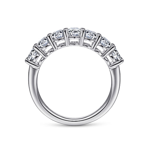 14K White Gold 7 Stone Oval Diamond Anniversary Band