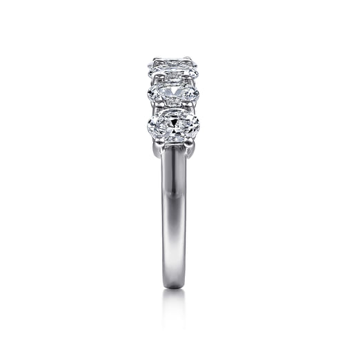 14K White Gold 7 Stone Oval Diamond Anniversary Band