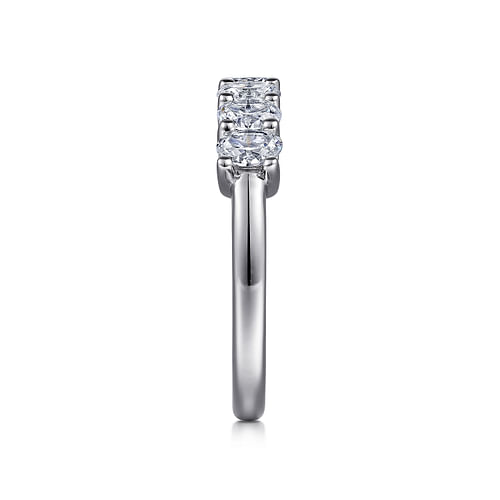 14K White Gold 7 Stone Oval Diamond Anniversary Band