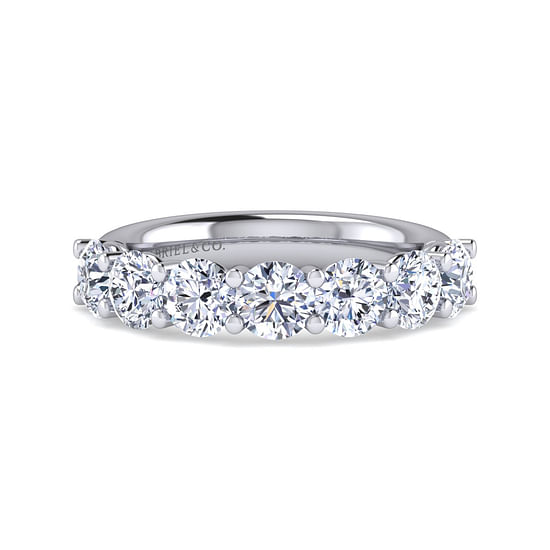 Gabriel - 14K White Gold 7 Stone Shared Prong Diamond Anniversary Band