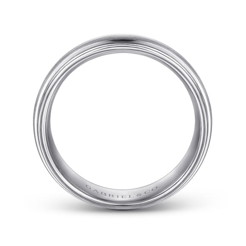 14K White Gold 8mm - Men's Wedding Band in Satin Finish 14K White Gold 8mm - Men's Wedding Band in Satin Finish