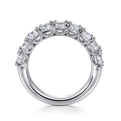 14K White Gold 9 Stone Radiant Cut Diamond Anniversary Band