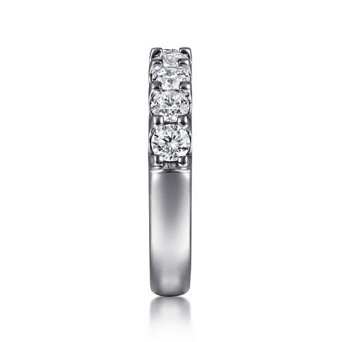 14K White Gold 9 Stone Shared Prong Round Diamond Anniversary Band