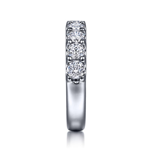 14K White Gold 9 Stone Shared Prong Round Diamond Anniversary Band