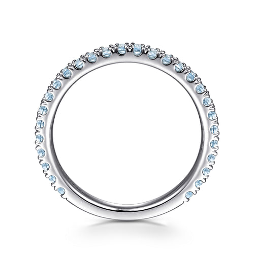 14K White Gold AQ - Aquamarine Ladies Ring