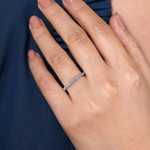 14K White Gold AQ - Aquamarine Ladies Ring