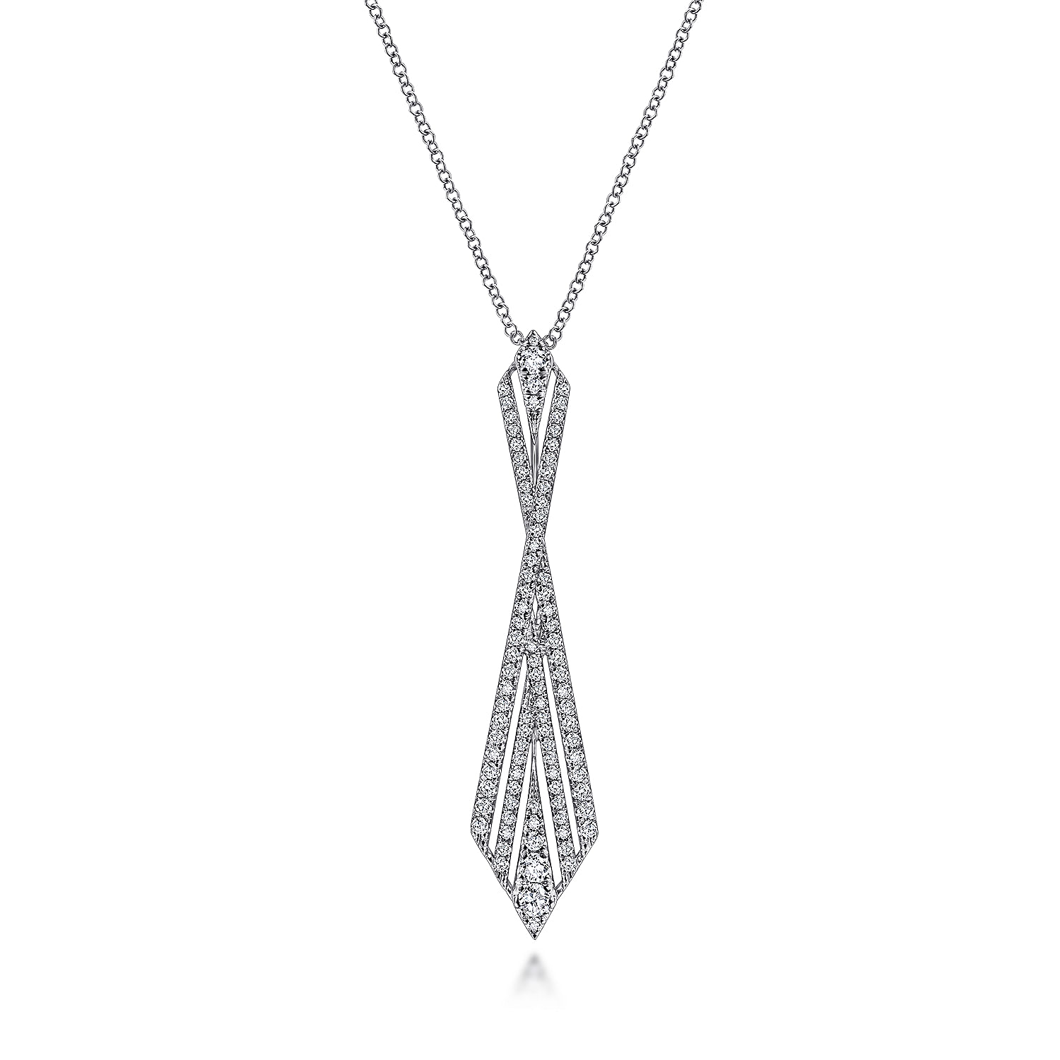 Gabriel - 14K White Gold Abstract Diamond Pendant Necklace