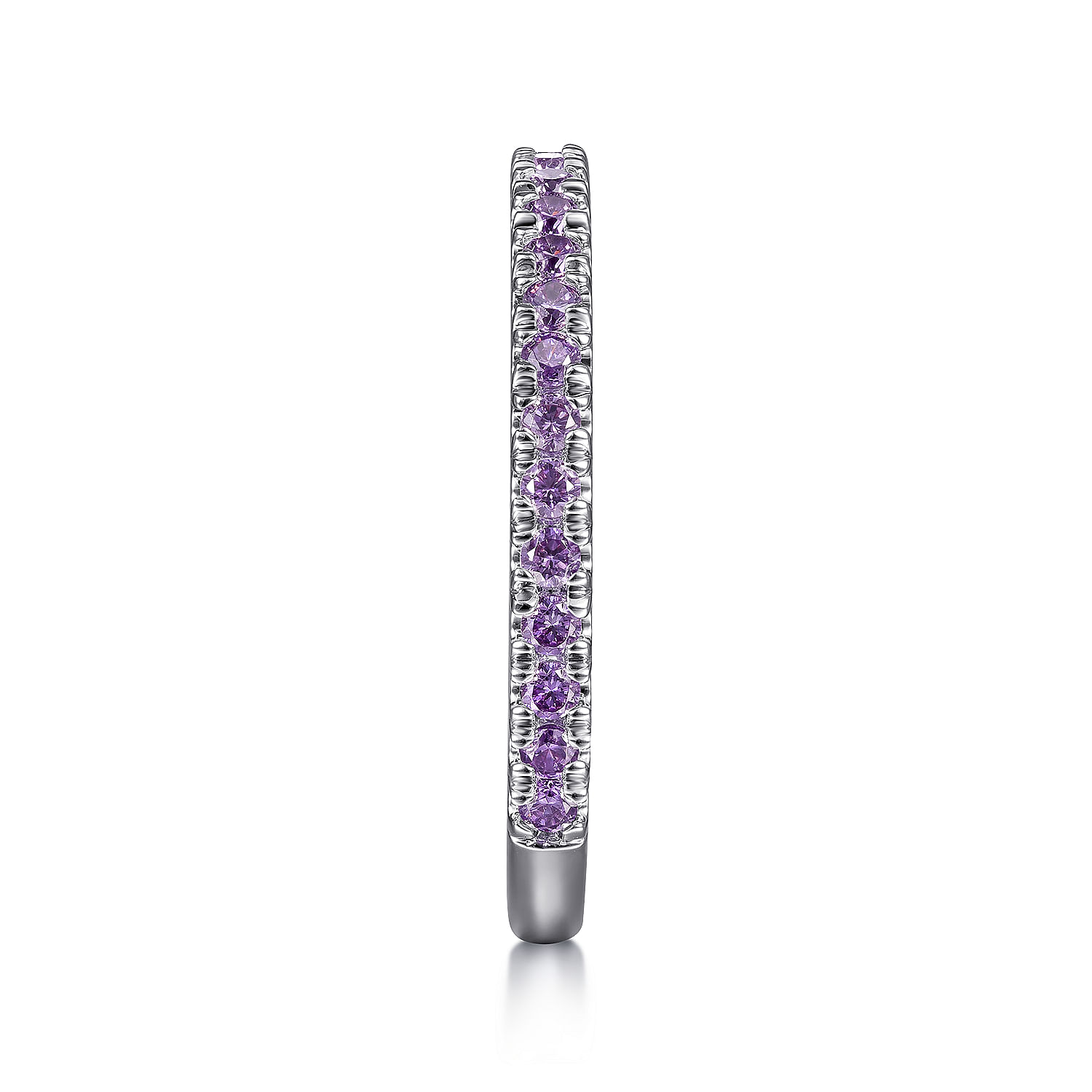 14K White Gold Amethyst Stackable Ring