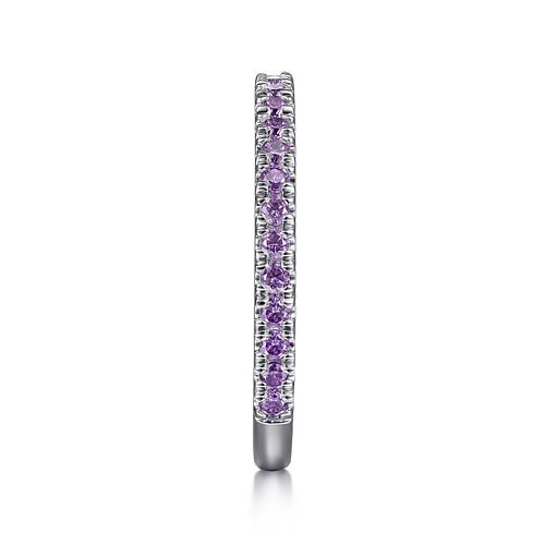 14K White Gold Amethyst Stackable Ring