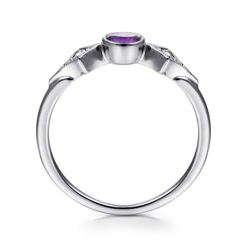 14K White Gold Amethyst and Diamond Ring 14K White Gold Amethyst and Diamond Ring