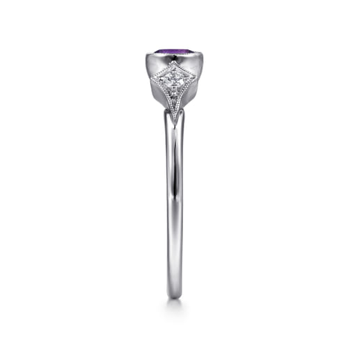 14K White Gold Amethyst and Diamond Ring 14K White Gold Amethyst and Diamond Ring