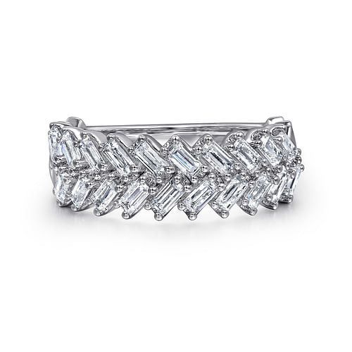 14K White Gold Baguette Diamond Anniversary Band