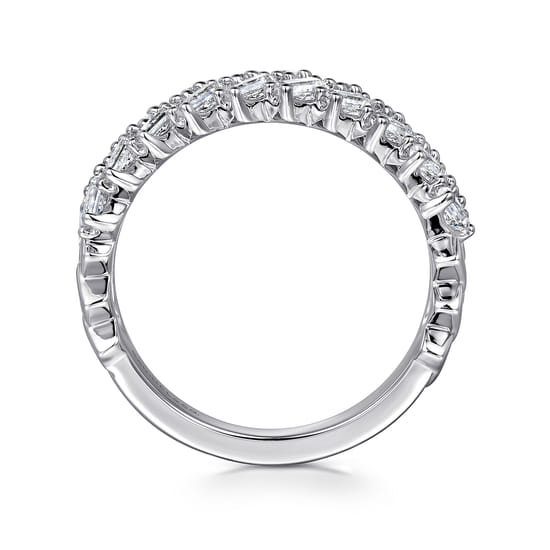 14K White Gold Baguette Diamond Anniversary Band angle 2