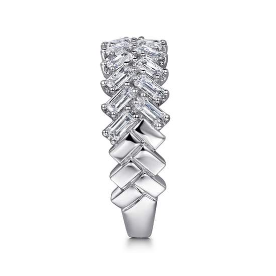14K White Gold Baguette Diamond Anniversary Band angle 4