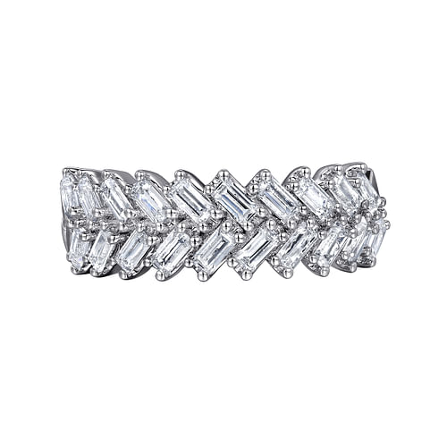 14K White Gold Baguette Diamond Anniversary Band