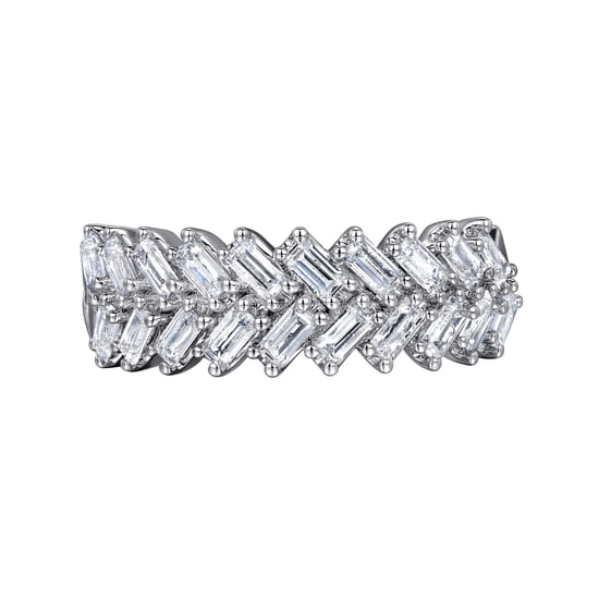 14K White Gold Baguette Diamond Anniversary Band angle 6