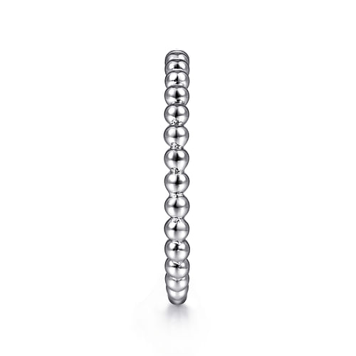 14K White Gold Beaded Ball Stackable Wedding Band