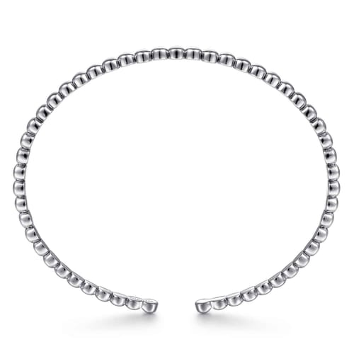 14K White Gold Beaded Cuff Bracelet