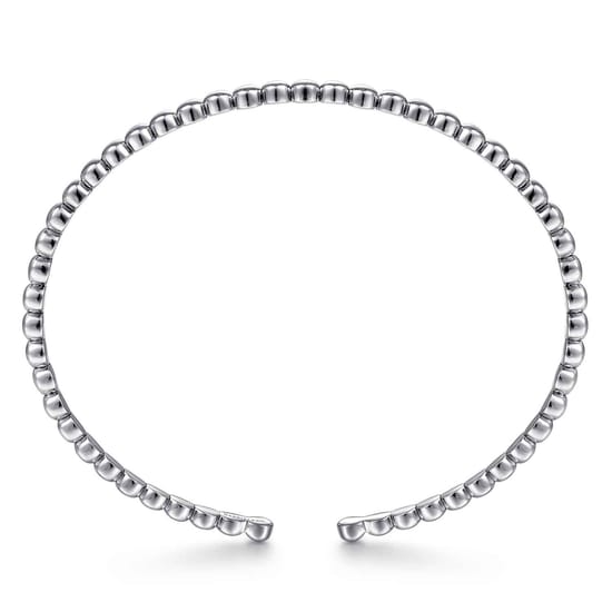 14K White Gold Beaded Cuff Bracelet angle 3