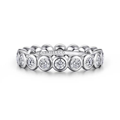 14K White Gold Bezel Diamond Eternity Band