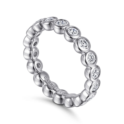 14K White Gold Bezel Diamond Eternity Band