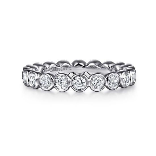 Gabriel - 14K White Gold Bezel Diamond Eternity Band