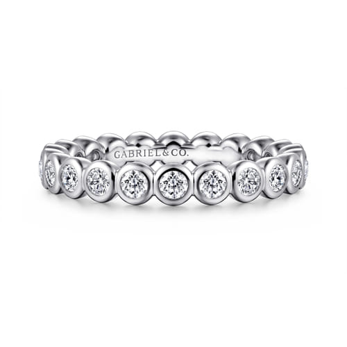 14K White Gold Bezel Diamond Eternity Band