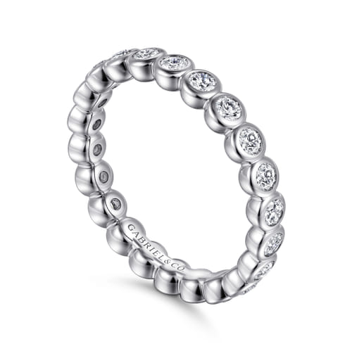 14K White Gold Bezel Diamond Eternity Band