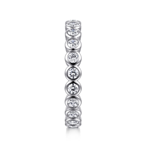 14K White Gold Bezel Diamond Eternity Band