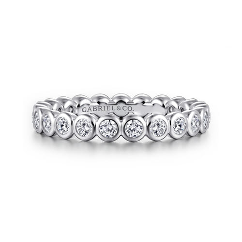 14K White Gold Bezel Diamond Eternity Band