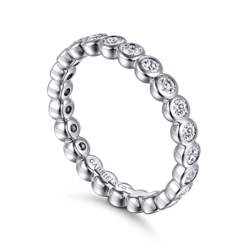 14K White Gold Bezel Diamond Eternity Band