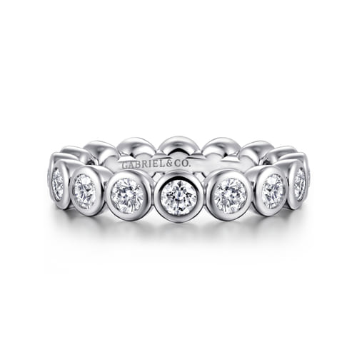 14K White Gold Bezel Diamond Eternity Band